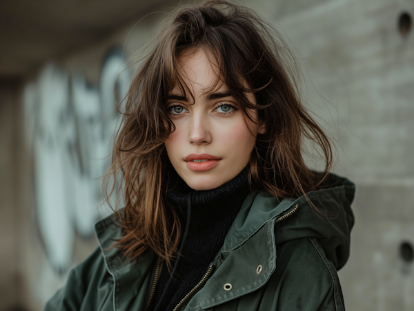 Portrait of a Young Woman with Pale Blue Eyes