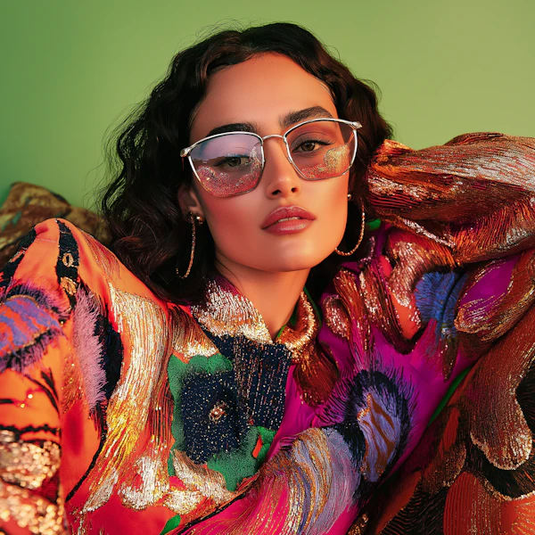 Stylish Woman in Vibrant Outfit