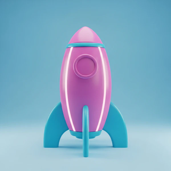 Stylized Pink Rocket