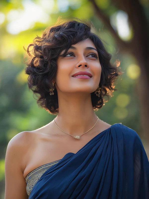 Serene Woman in Blue