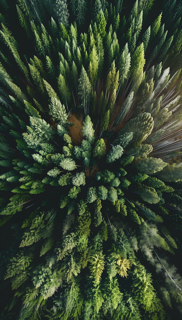 Aerial View of Dense Forest