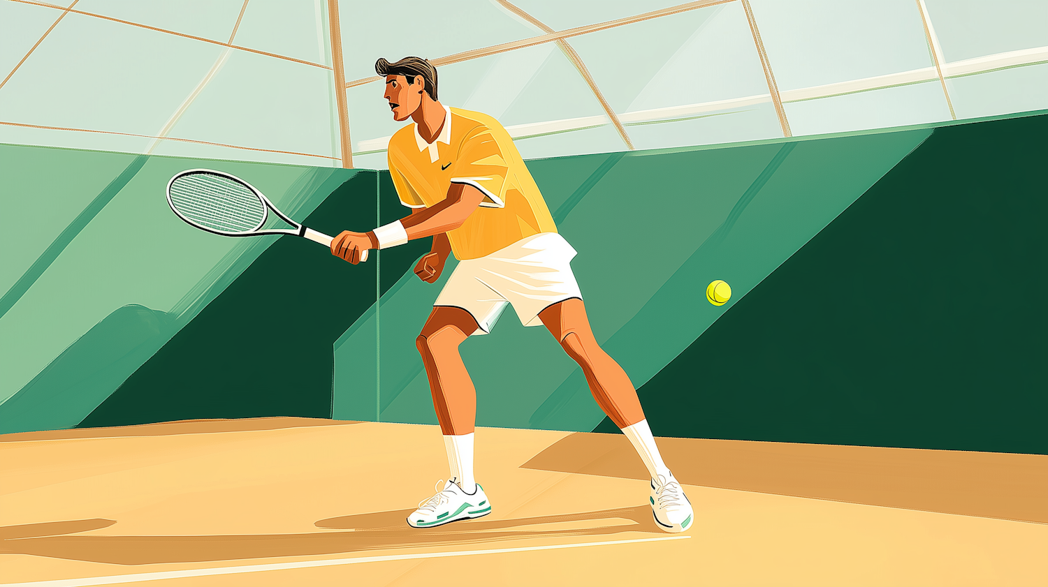 Dynamic Tennis Player Illustration