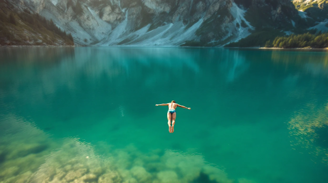 Mid-Dive into Turquoise Lake