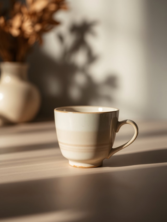 Ceramic Cup in Warm Light