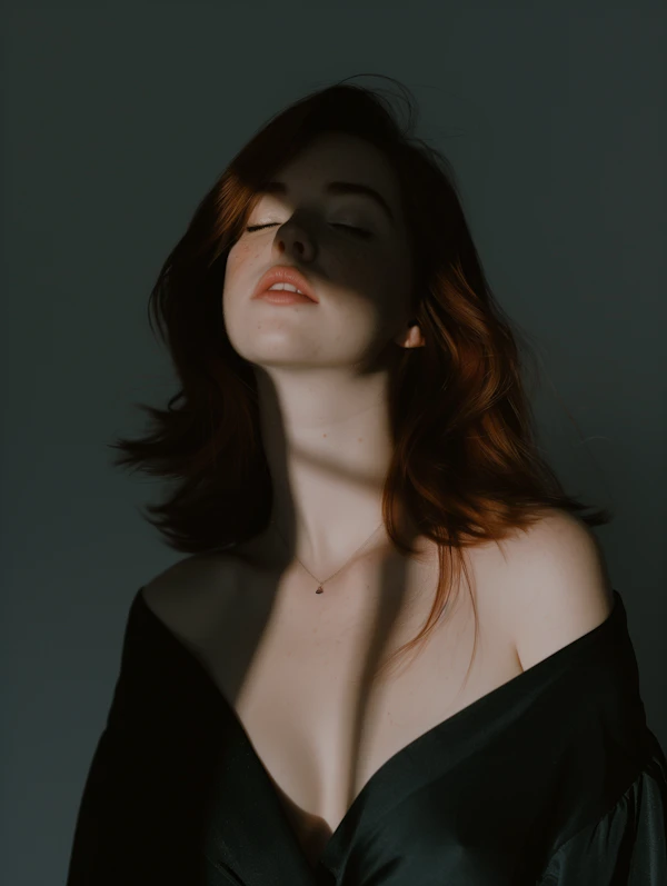 Serene Portrait of Red-Haired Woman