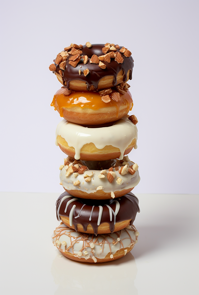 Decadent Five-Layer Gourmet Doughnut Stack