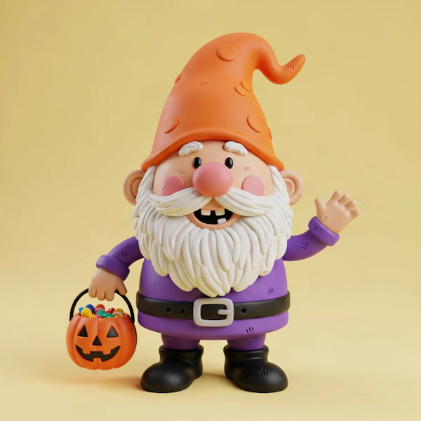 Cheerful Halloween Gnome