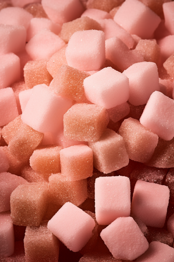 Sparkling Pink Sugar-Coated Gummy Cubes