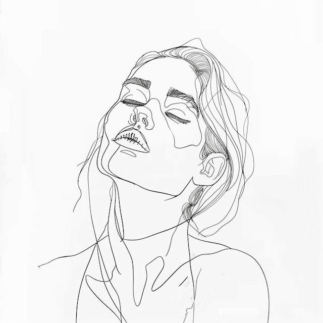 Minimalist Line Drawing of Human Subject