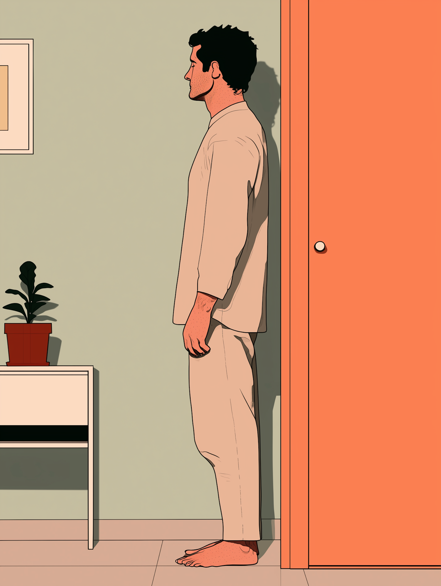 Contemplative Man in Minimalist Setting