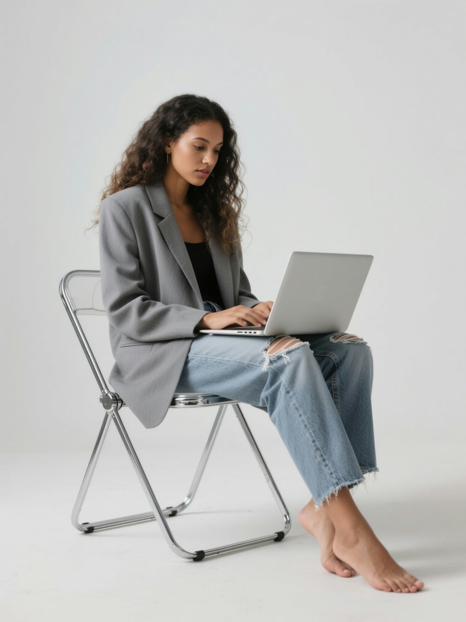 Woman Working on Laptop