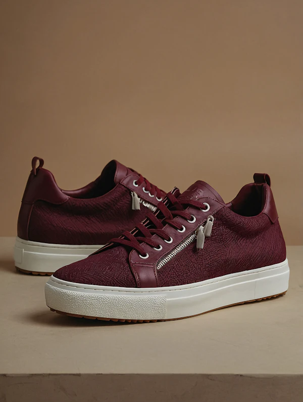 Burgundy Sneakers Display