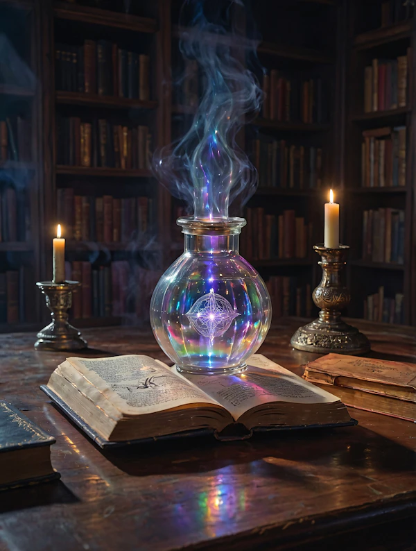Mystical Glass Orb in Library