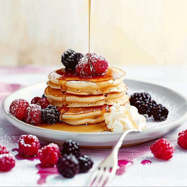 Stack of Pancakes with Berries