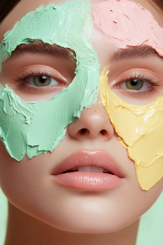 Colorful Facial Mask Close-Up