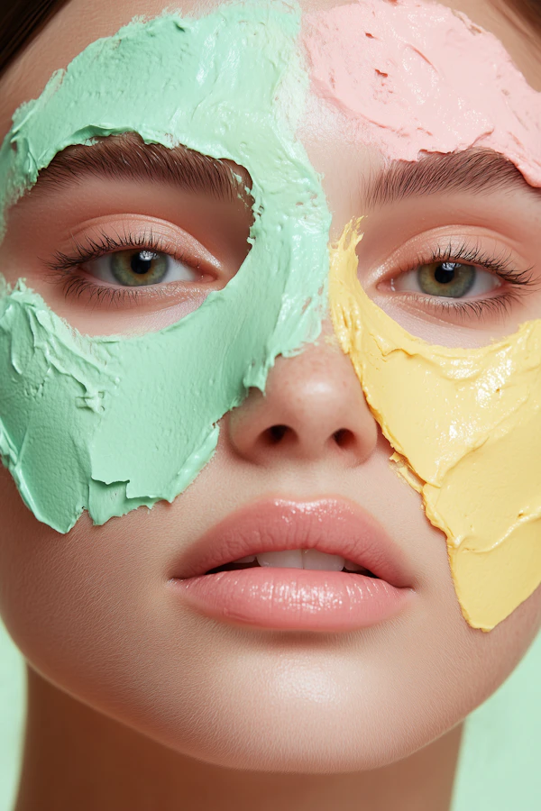 Colorful Facial Mask Close-Up