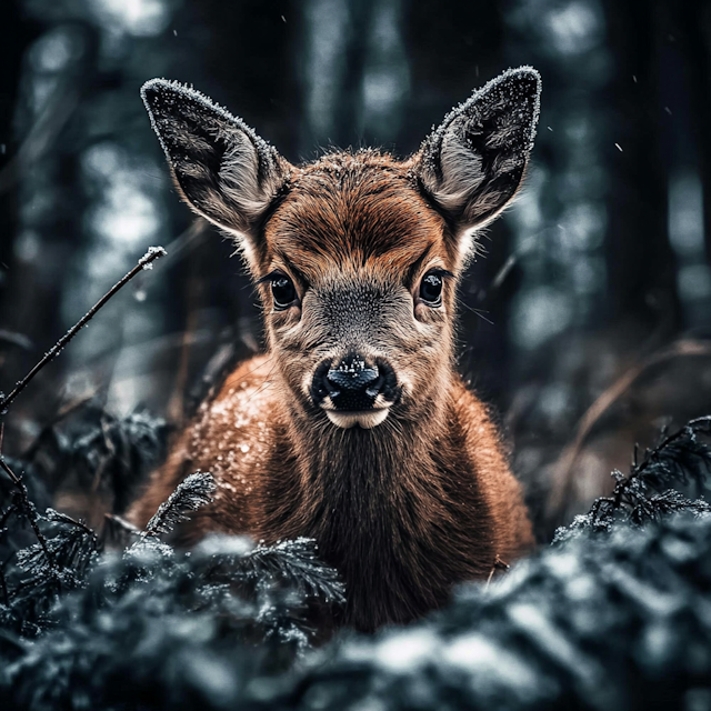 Young Deer in Winter