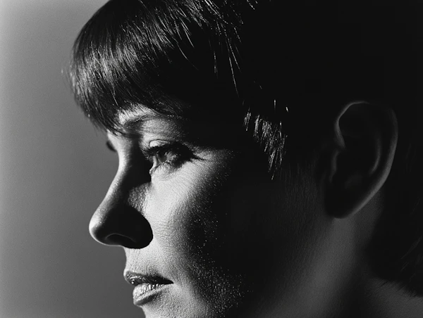Black and White Contemplative Portrait