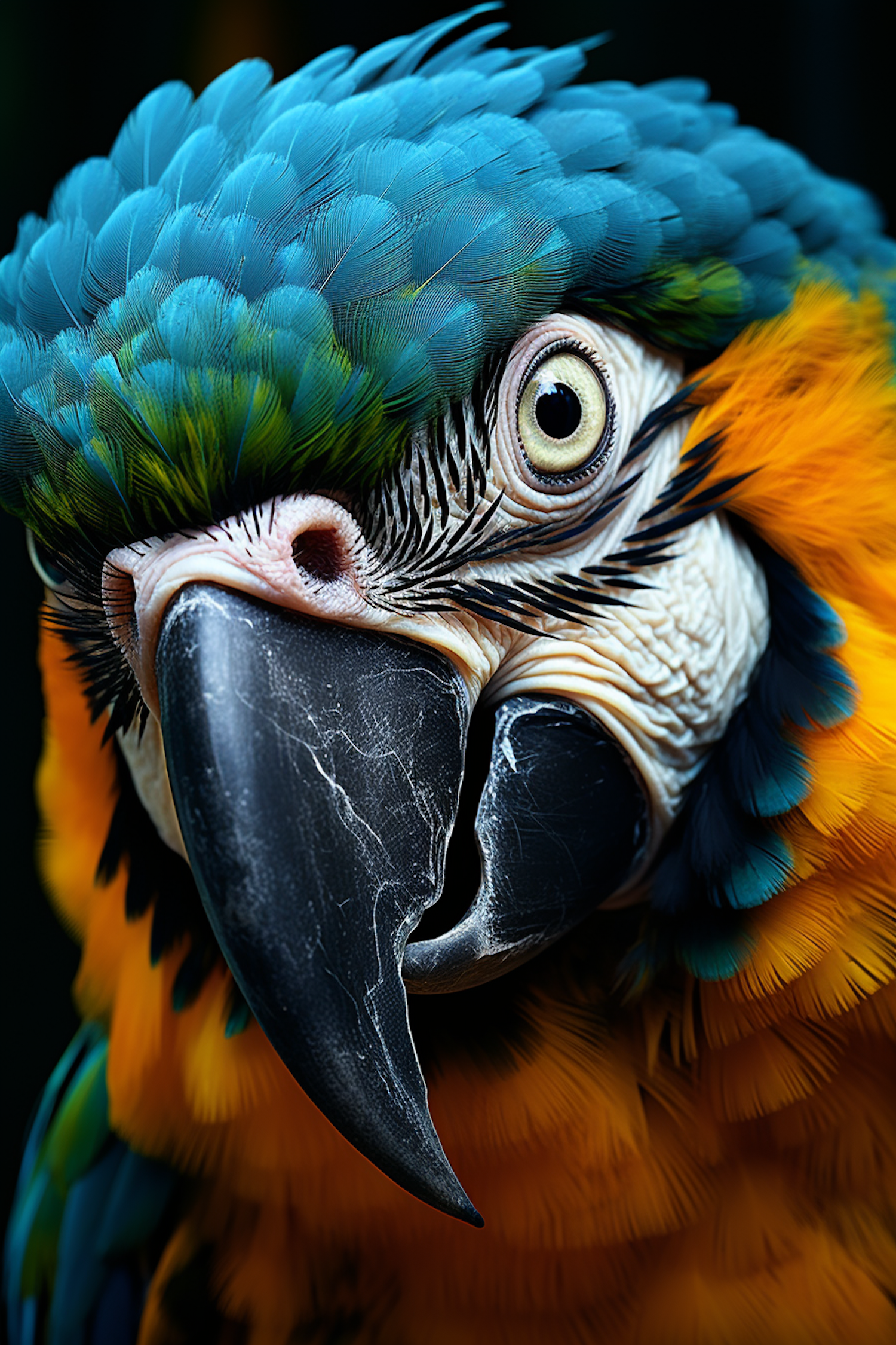 Vivid Spectrum Macaw Portrait