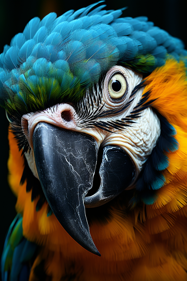 Vivid Spectrum Macaw Portrait