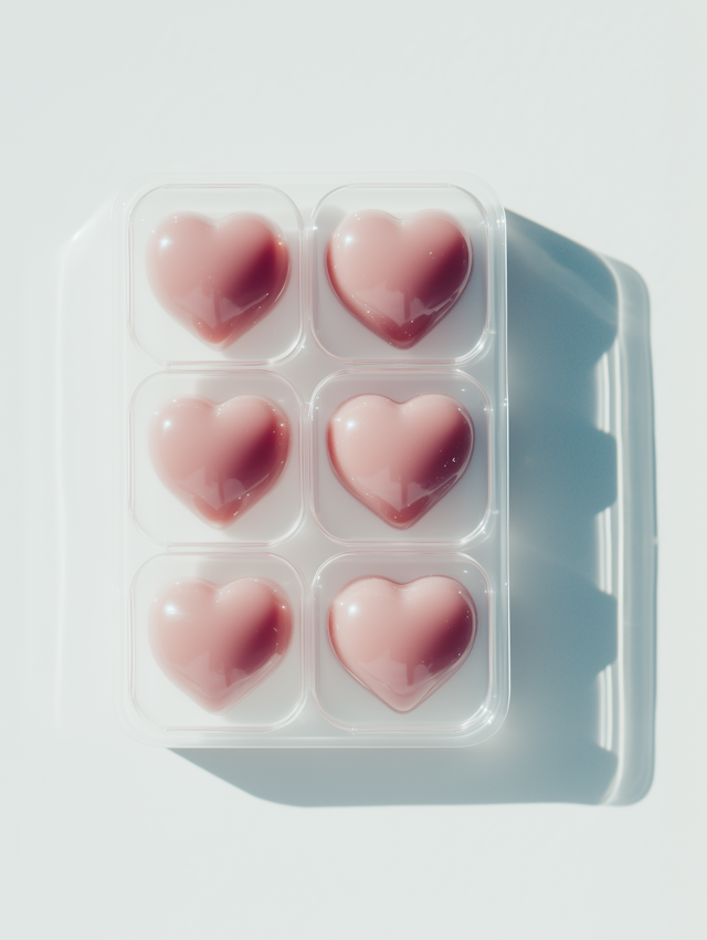 Heart-Shaped Objects in Tray