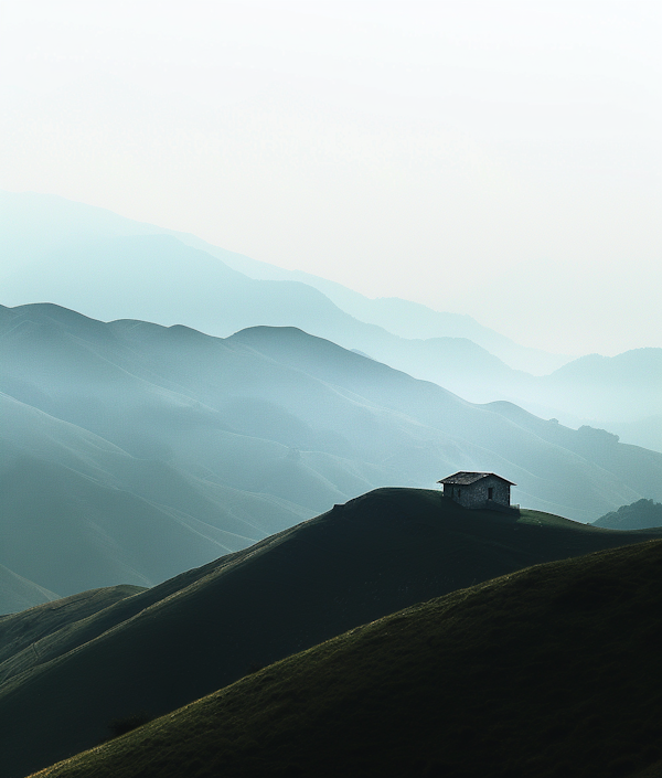 Solitary House Amidst Tranquil Hills