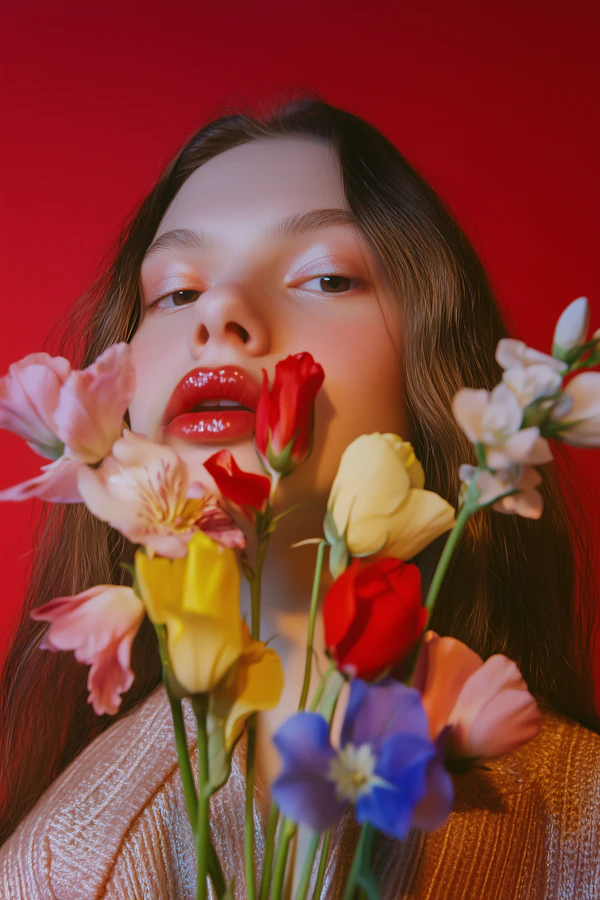 Vibrant Floral Portrait