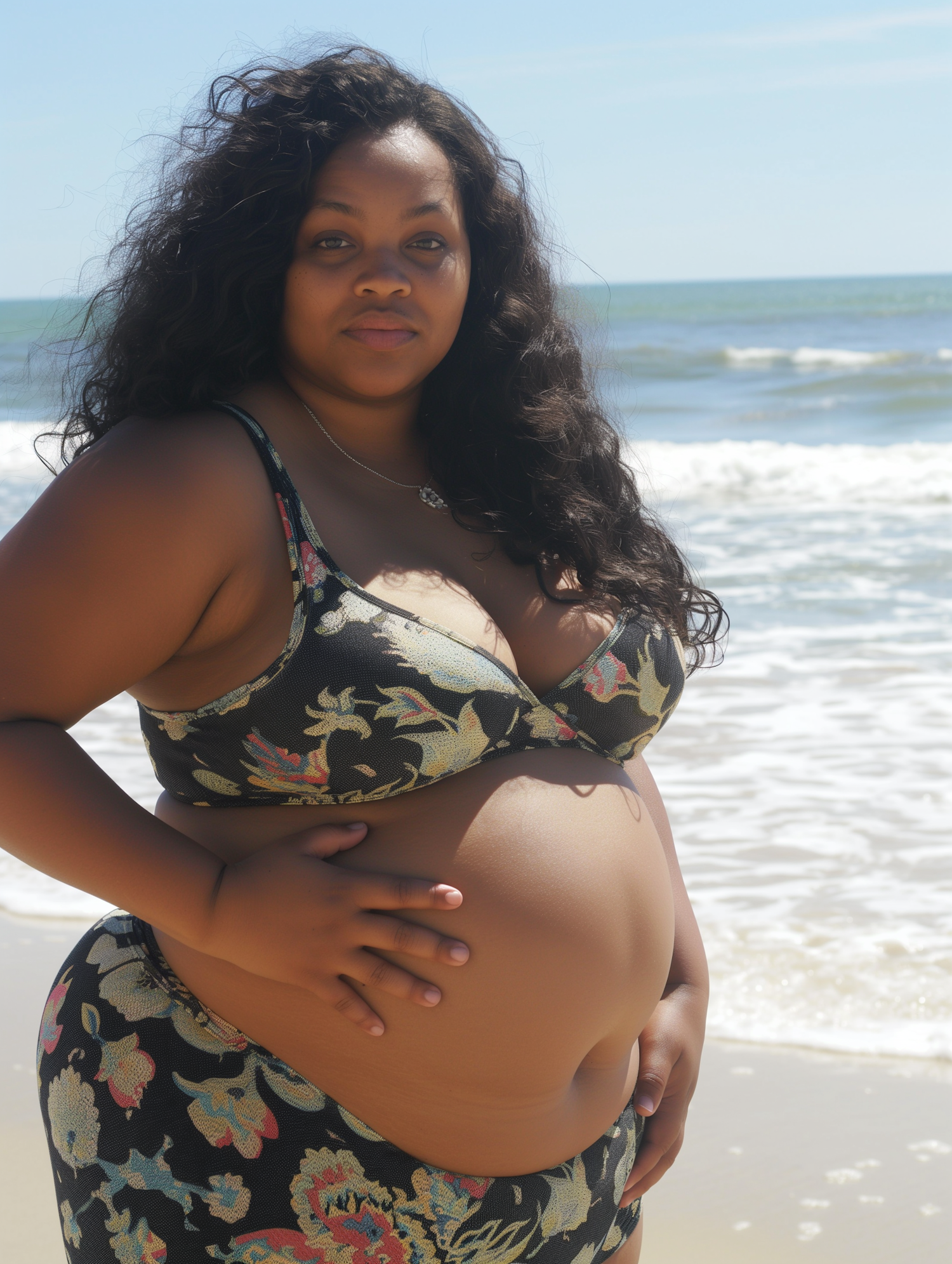 Serene Maternity Beach Portrait