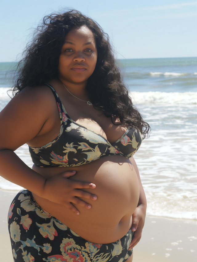 Serene Maternity Beach Portrait