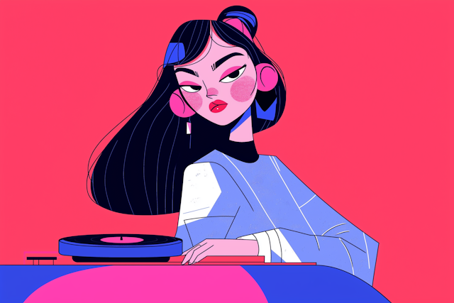 DJ Girl Illustration