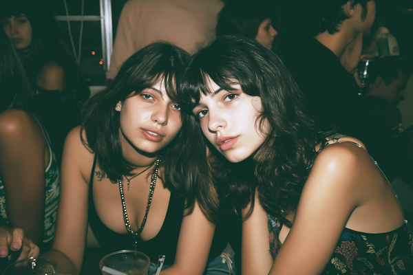 Two Women in an Indoor Social Setting