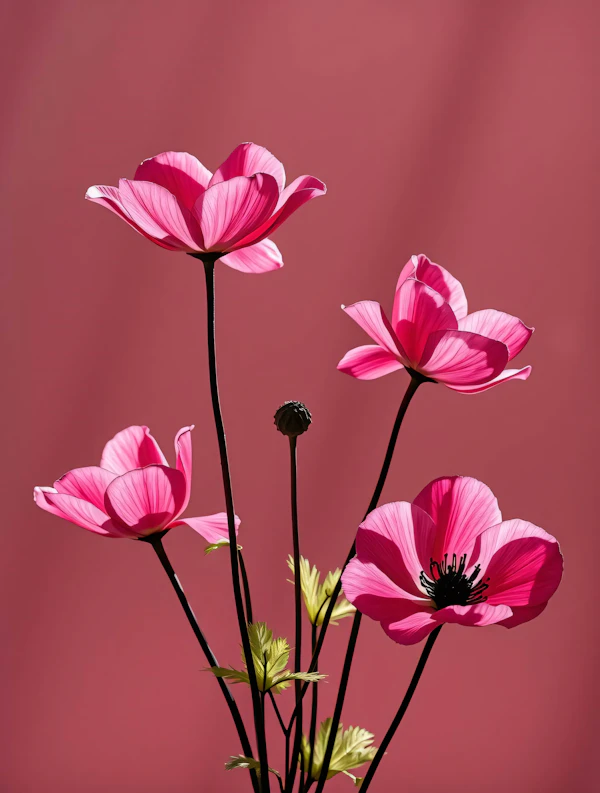 Pink Flowers Close-Up