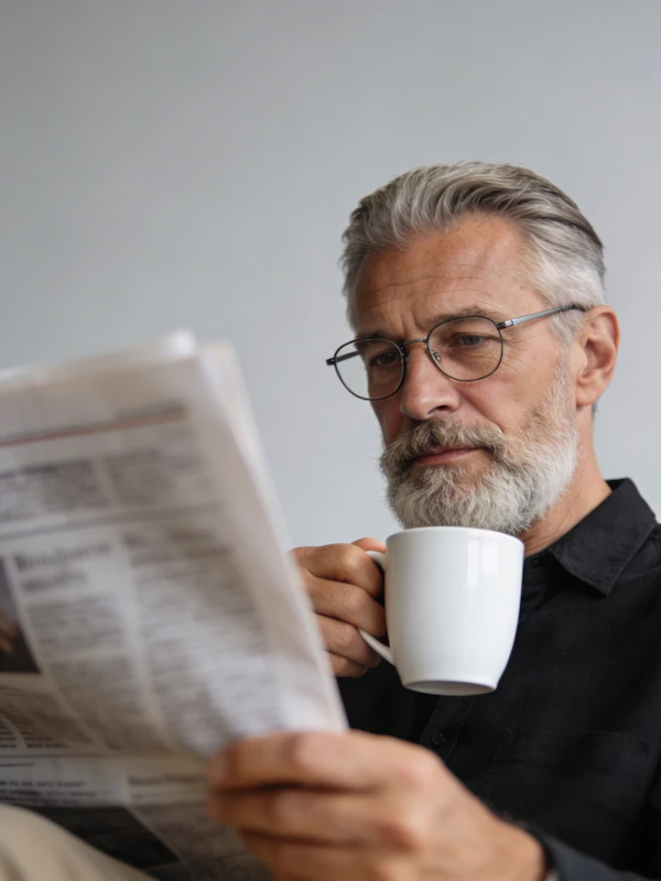 Man Reading Newspaper