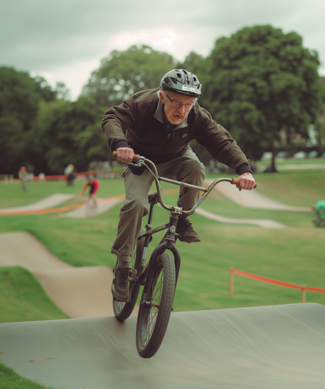 Elderly Man Cycling