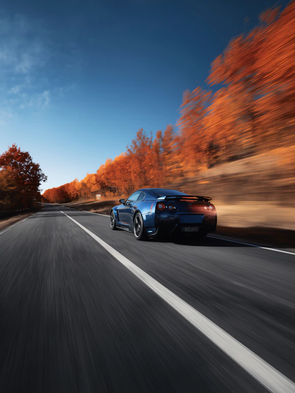 Blue Sports Car Drive