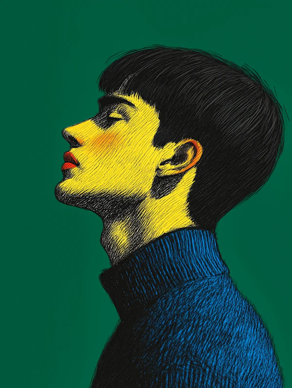 Stylized Portrait in Profile