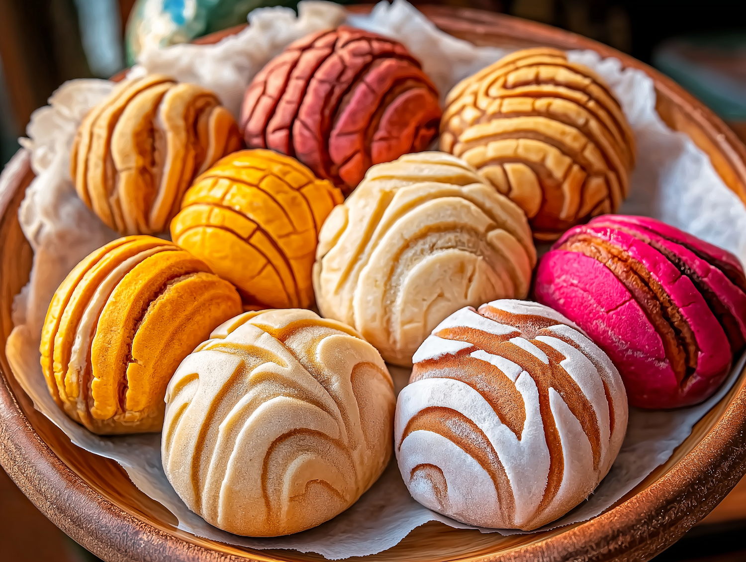 Colorful Traditional Mexican Conchas