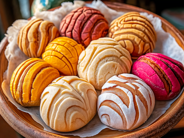 Colorful Traditional Mexican Conchas