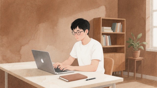 Man Working at Desk