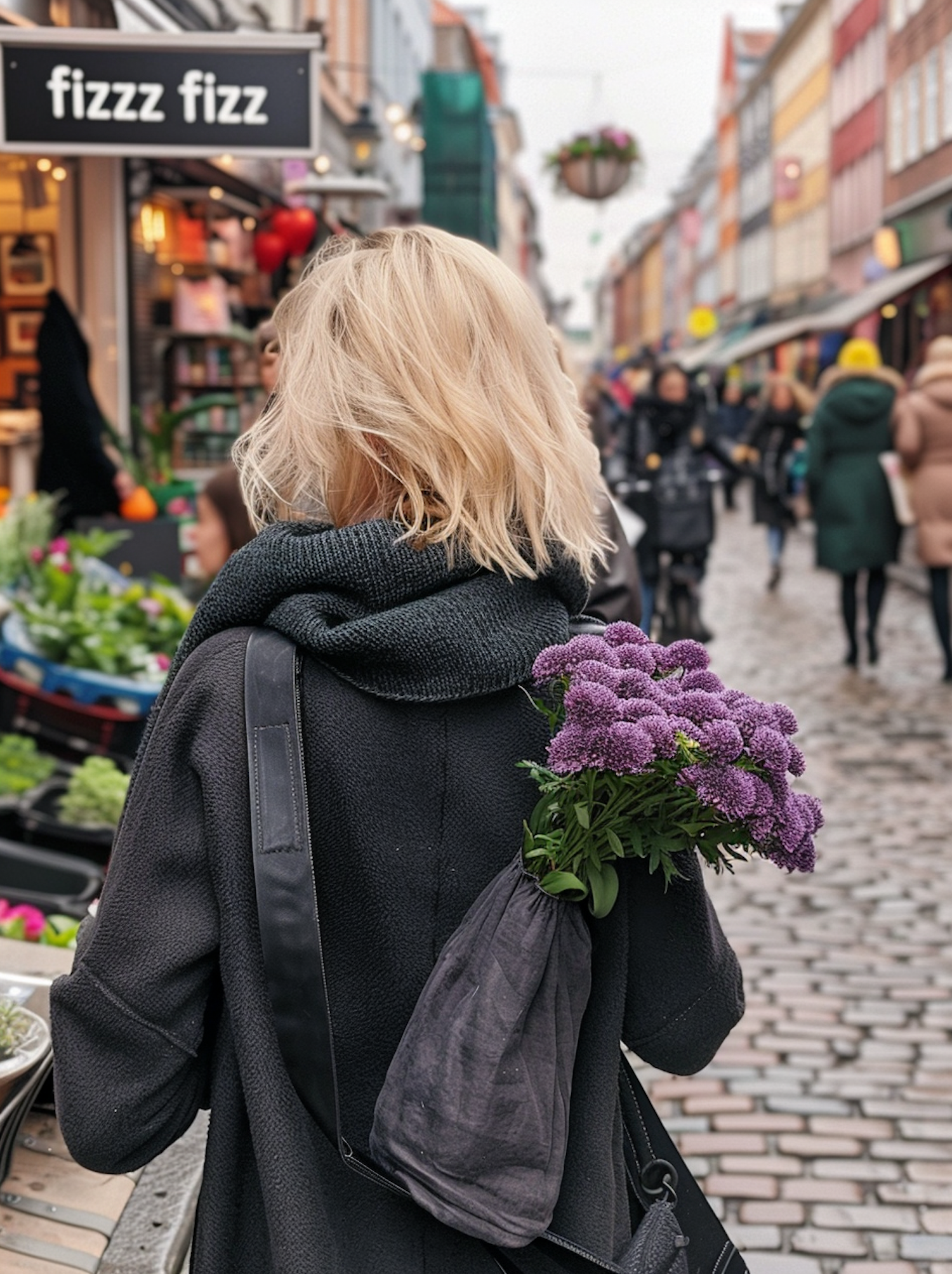 Woman Walking in Market