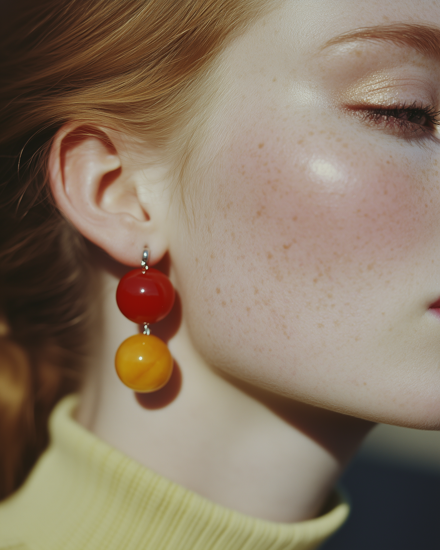 Close-up Portrait with Colorful Earring