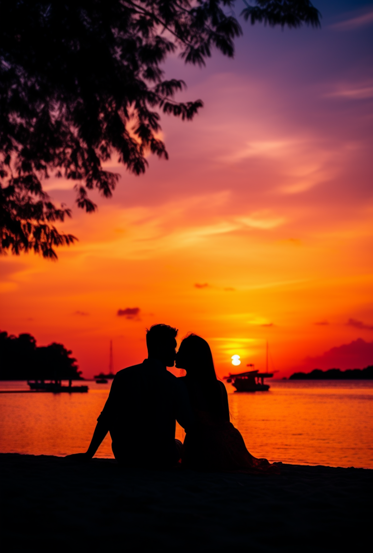 Intimate Sunset Embrace