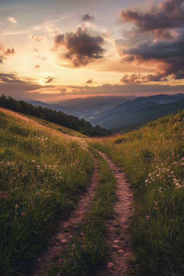 Serene Landscape at Sunset