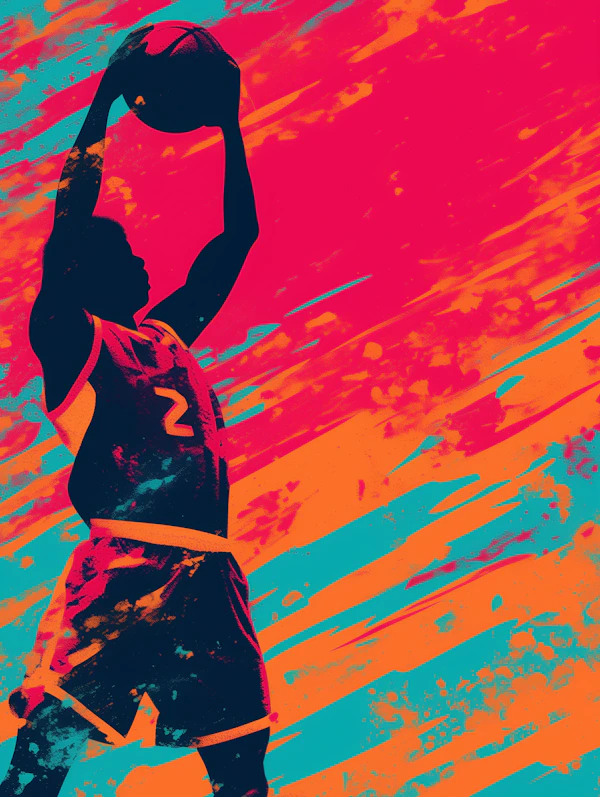 Dynamic Basketball Silhouette
