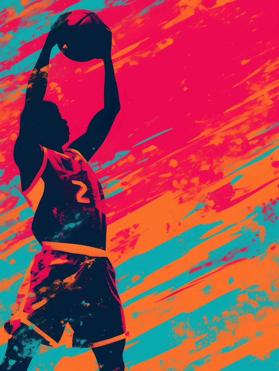 Dynamic Basketball Silhouette