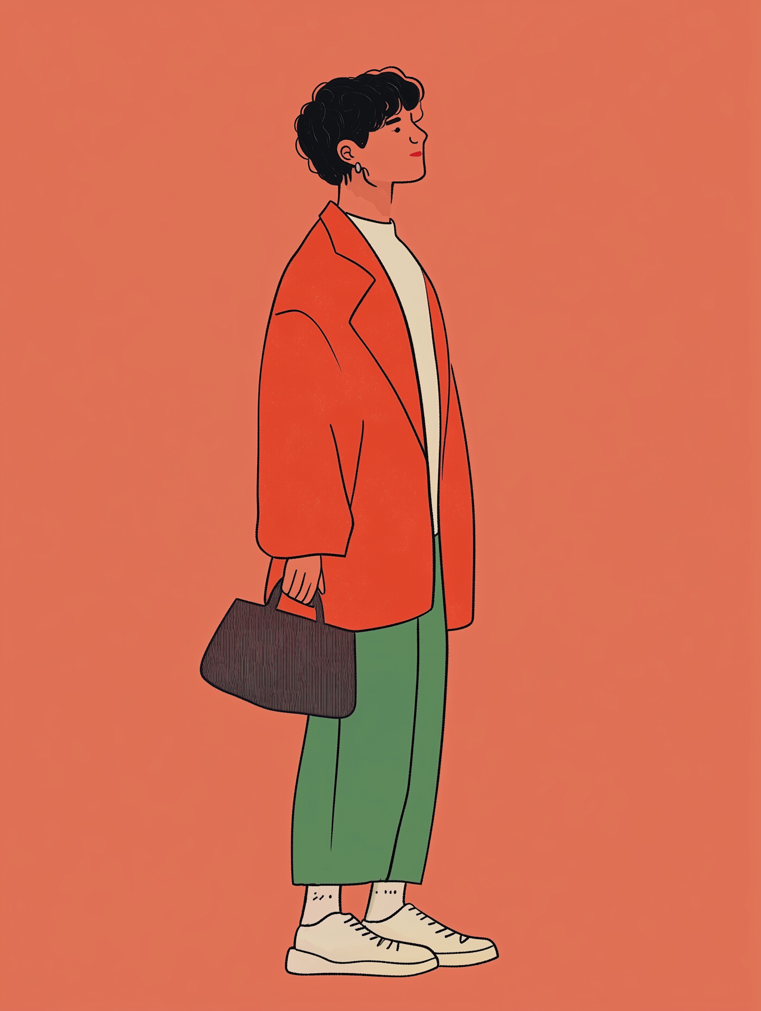 Contemplative Urban Figure Illustration