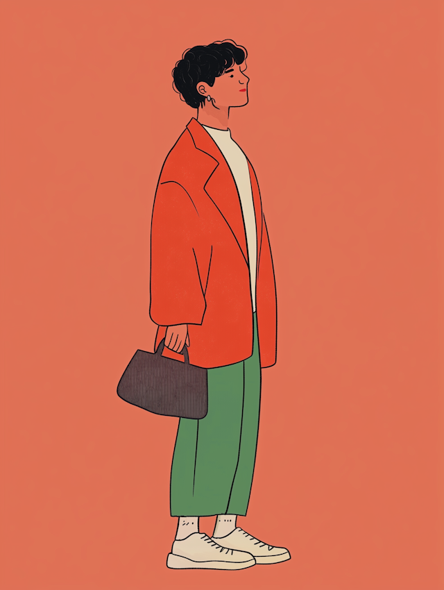 Contemplative Urban Figure Illustration