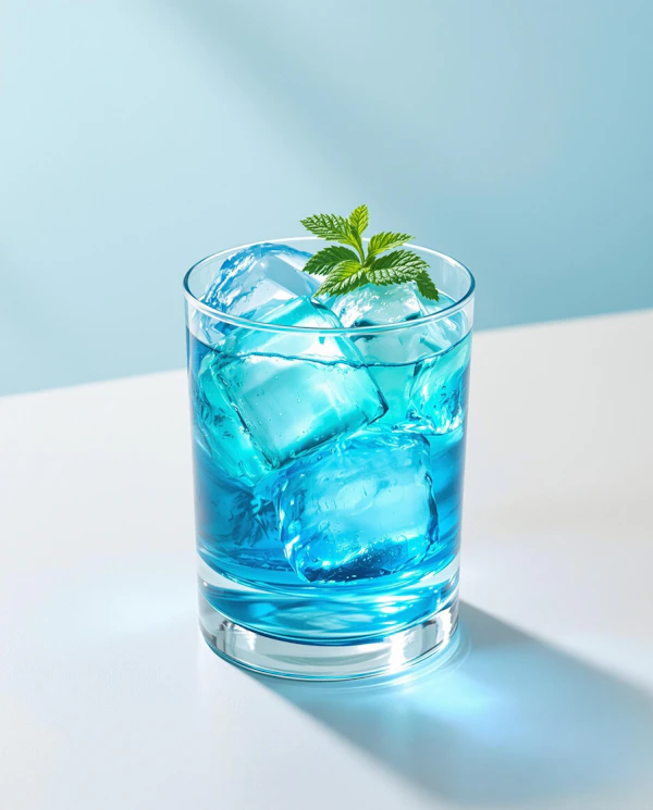 Blue Beverage Close-Up