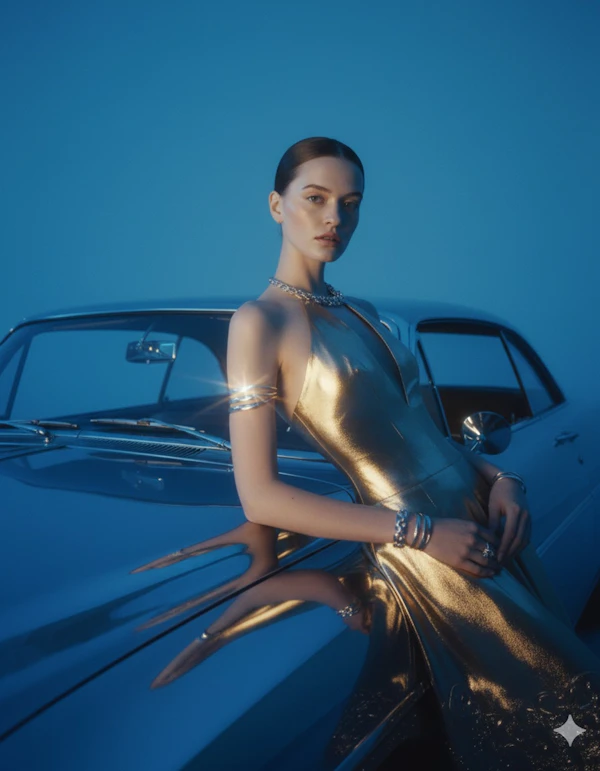Elegant Woman with Car
