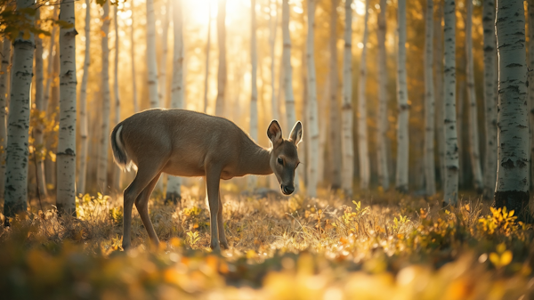 Serene Forest Scene with Deer